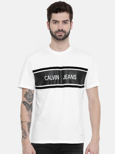

Calvin Klein Jeans Men White Printed Round Neck T-shirt