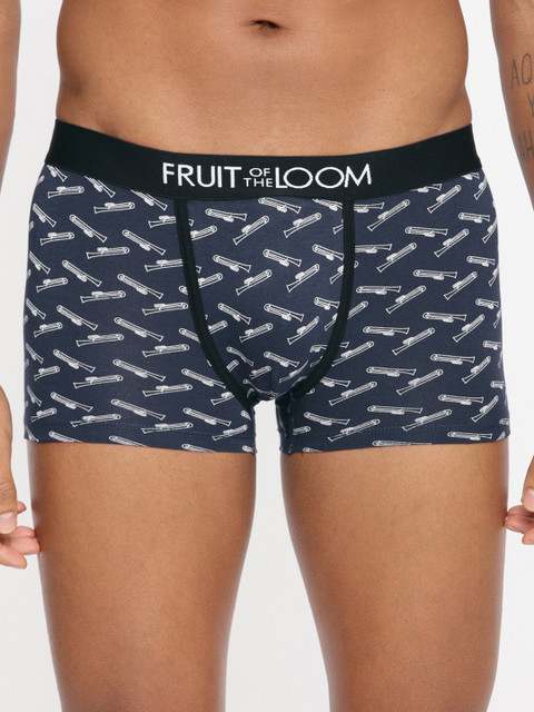 

Fruit of the loom Men Navy Blue & White Quirky Printed Trunks MTR14-A3P3