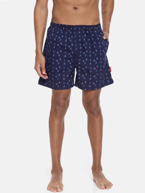 

Fruit of the loom Men Navy Printed Boxer MBS03-A3P5, Navy blue