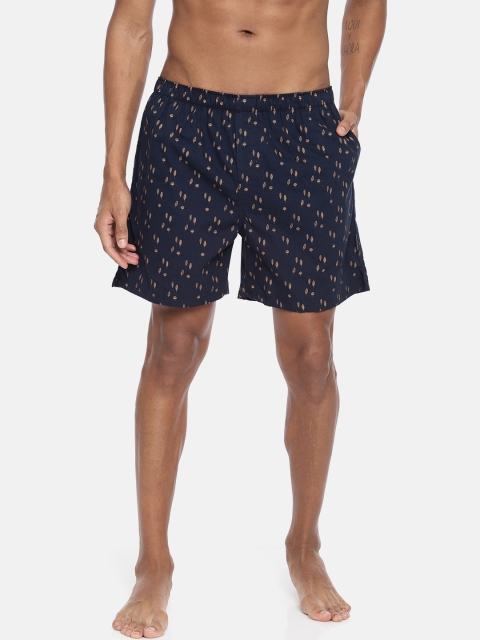 

Fruit of the loom Men Navy Printed Pure Cotton Boxer MBS03-A3P3, Navy blue