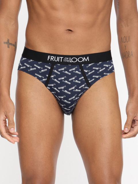 

Fruit of the Loom Men Navy Blue Printed Briefs MHB14-A3P3