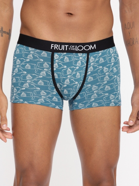

Fruit Of The Loom Men Blue & Grey Quirky Printed Trunks MTR14-A4P5
