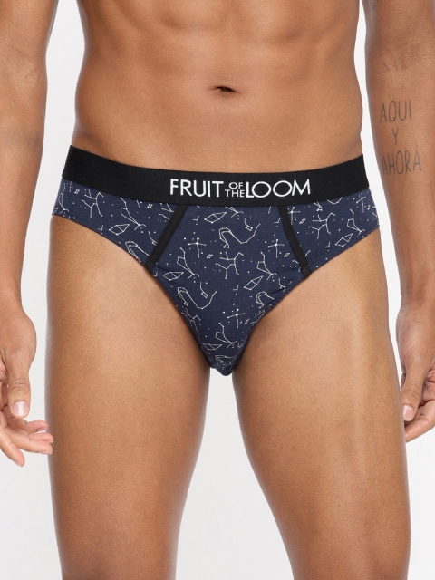 

Fruit of the loom Men Navy Blue & White Constellations Printed Briefs MHB14-A4P4