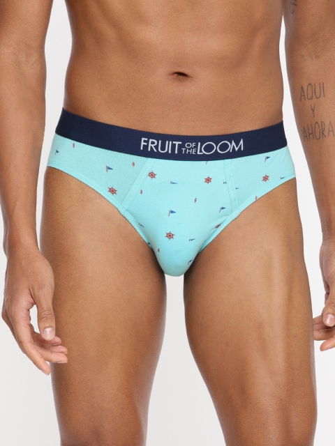 

Fruit of the loom Men Blue Quirky Printed Briefs MHB14-A4P3