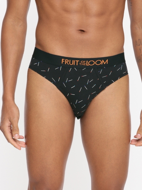 

Fruit of the Loom Men Black Printed Briefs MHB14-A4P1