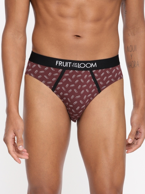 

Fruit of the Loom Men Maroon Quirky Printed Briefs MHB14-A4P5