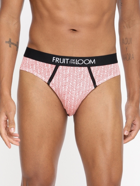 

Fruit of the loom Men Red & White Puzzle Printed Briefs MHB14-A3P4