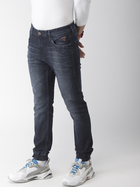 

Harvard Men Blue Slim Jogger Fit Mid-Rise Low Distress Stretchable Jeans