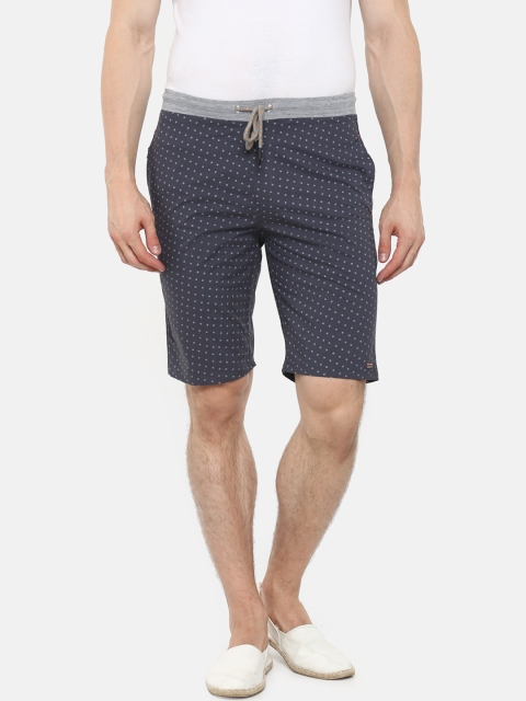 

Sweet Dreams Men Navy & Grey Printed Regular Fit Shorts, Navy blue