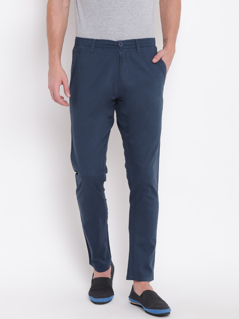 

Sweet Dreams Men Navy Blue Regular Fit Solid Regular Trousers