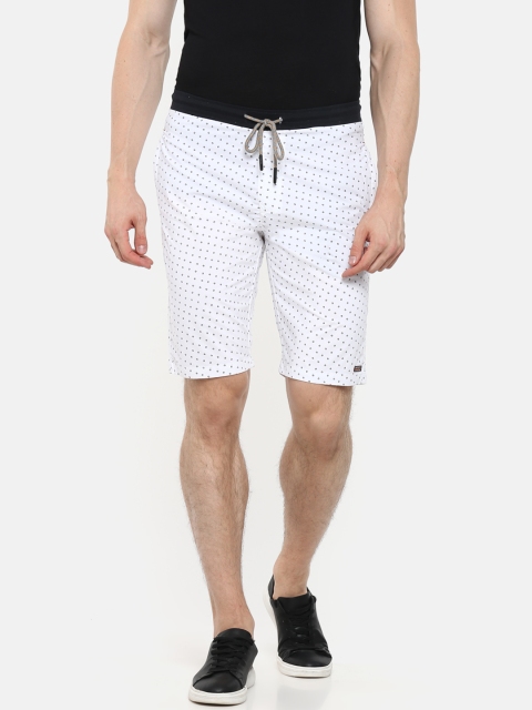 

Sweet Dreams Men White & Navy Blue Printed Regular Shorts