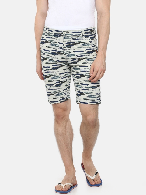 

Sweet Dreams Men Cream-Coloured & Navy Blue Printed Lounge Shorts MK-1226A9