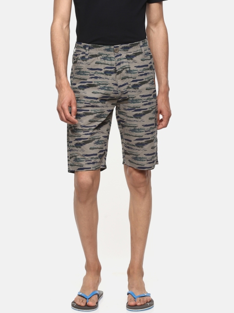 

Sweet Dreams Men Green & Navy Blue Camouflage Print Lounge Shorts MK-1226A9