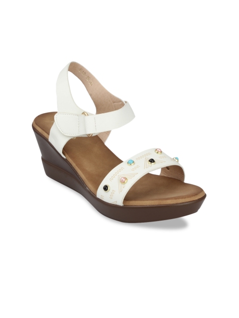 

pelle albero Women White Solid Wedges