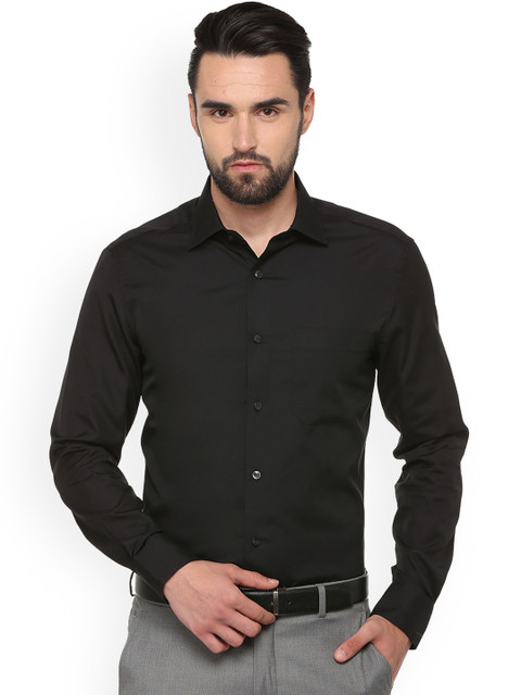 

Louis Philippe Men Black Regular Fit Solid Formal Shirt