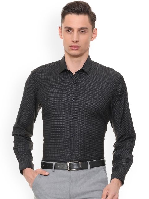 

Louis Philippe Men Black Slim Fit Self Design Formal Shirt