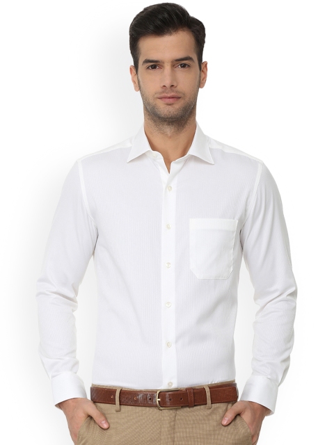 

Louis Philippe Men White Regular Fit Striped Formal Shirt