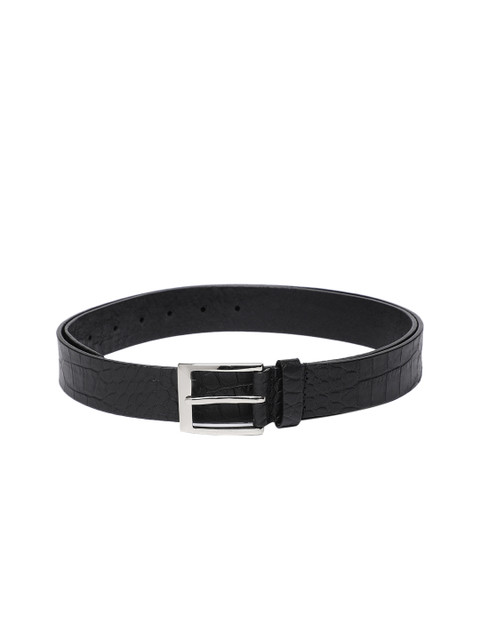 

Hidesign Men Black Textured Leather Belt
