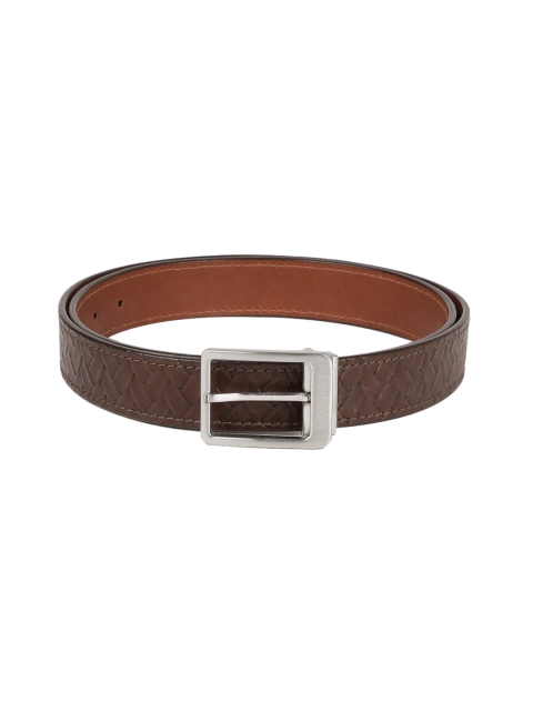 

Hidesign Men Brown Textured Leather Belt
