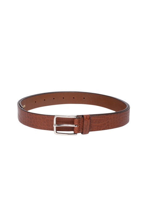 

Hidesign Men Tan Brown Textured Leather Belt