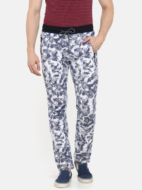 

Sweet Dreams Men White & Navy Blue Self-Design Track Pants