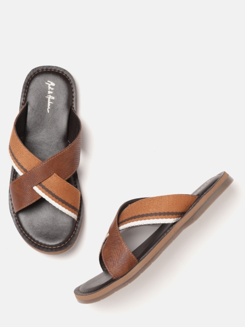 

Mast & Harbour Men Tan Brown Comfort Sandals