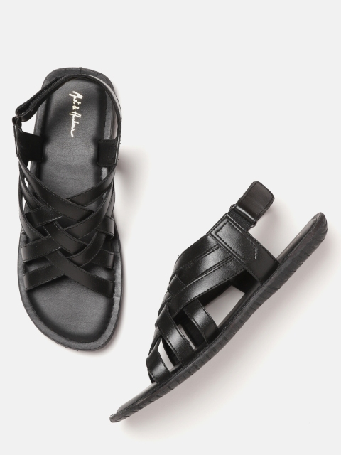 

Mast & Harbour Men Black Comfort Sandals