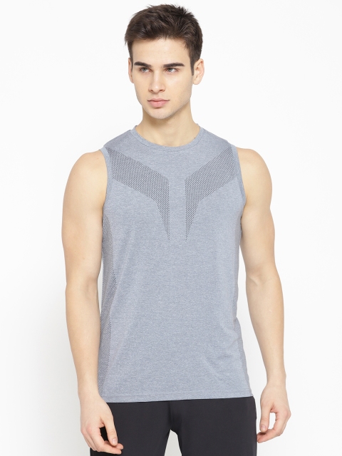 

Sweet Dreams Men Grey Melange Printed Round Neck Sleeveless T-shirt