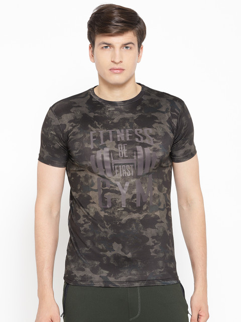 

Sweet Dreams Olive Green & Black Printed T-Shirt