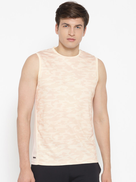 

Sweet Dreams Men Beige Printed Sleeveless Round Neck T-shirt
