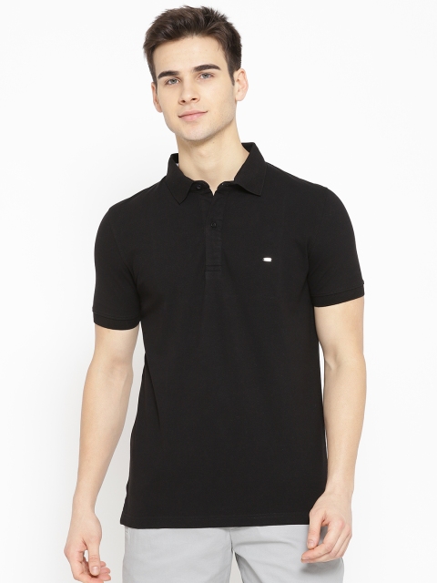 

Sweet Dreams Men Black Solid Polo Collar Lounge T-shirt MT-1820A9