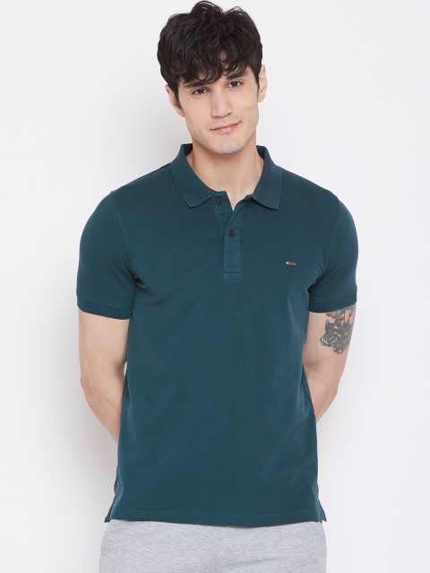 

Sweet Dreams Men Teal Green Solid Polo Collar Lounge T-shirt MT-1807A9