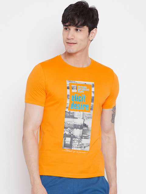 

Sweet Dreams Men Orange Printed Lounge T-shirt MT-1756A9