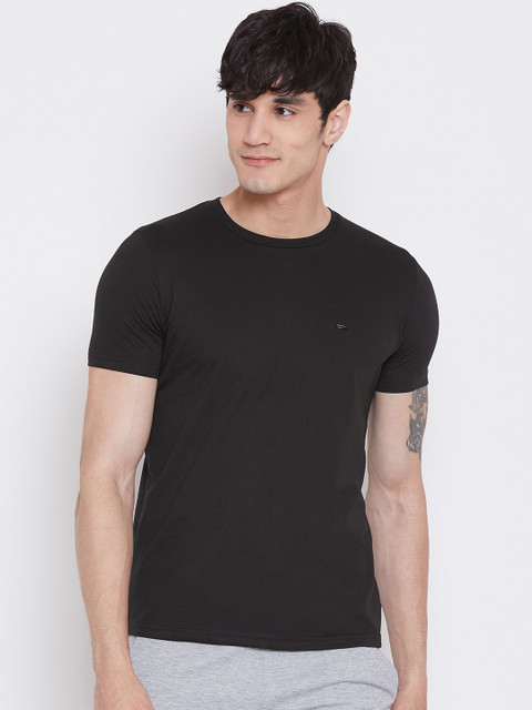 

Sweet Dreams Men Black Solid Lounge T-shirt MT-1745A9