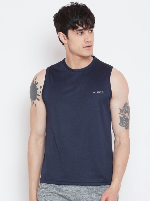 

Sweet Dreams Men Navy Blue Solid Round Neck T-shirt