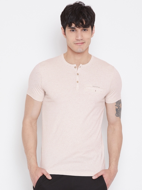 

Sweet Dreams Men Beige Solid Henley Neck Lounge T-shirt