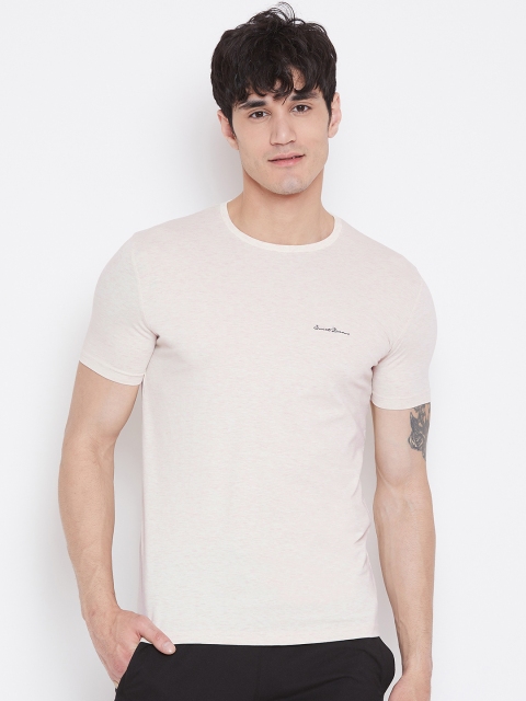 

Sweet Dreams Men Off-White Solid Lounge T-shirt MT-1753A9