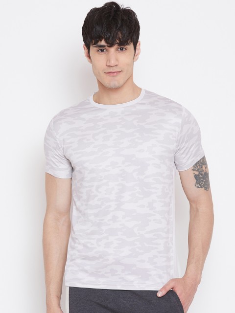 

Sweet Dreams Men Grey Camouflage Print Round Neck Training T-shirt