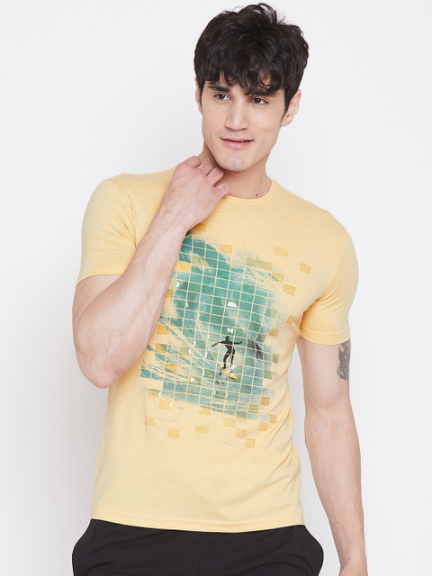 

Sweet Dreams Men Yellow & Blue Printed Round Neck Lounge T-Shirt MT-1775A9
