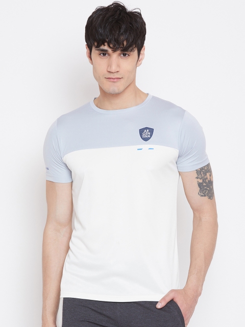 

Sweet Dreams Men White & Blue Colourblocked Round Neck T-shirt