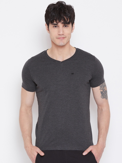 

Sweet Dreams Men Charcoal Grey Solid Lounge T-shirt