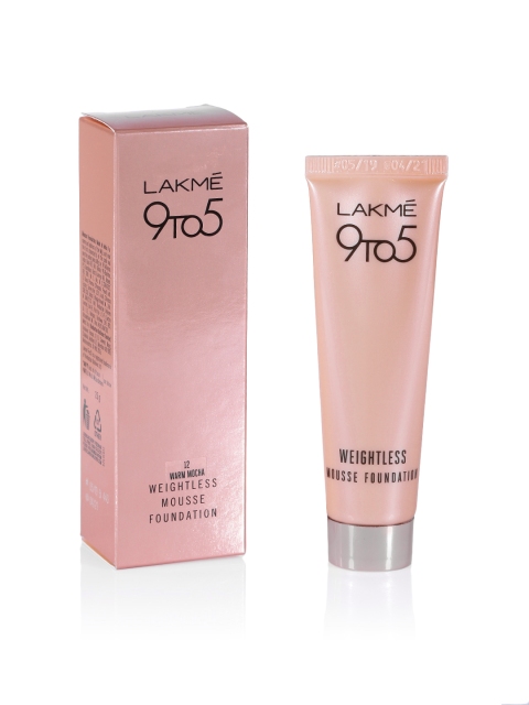 

Lakme Women 9 to 5 Weightless Mousse Foundation - Warm Mocha 12 25g, Peach
