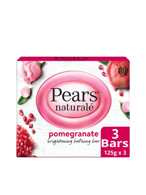 

Pears Pack of 3 Natural Pomegranate Brightening Soaps 125 g, White