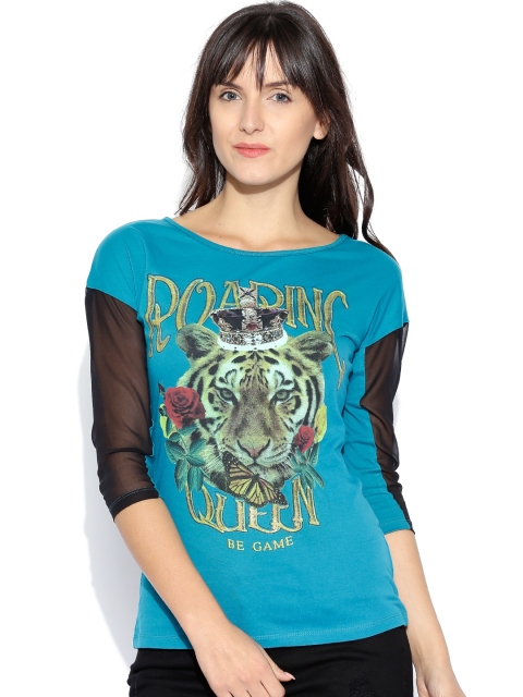 

SF JEANS by Pantaloons Blue Printed Top