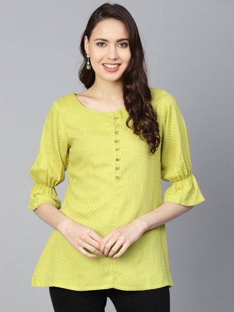 

Shree Lime Green Self Design Tunic