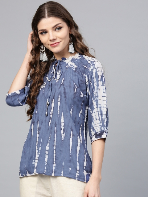 

Shree Women Blue Printed Tunic