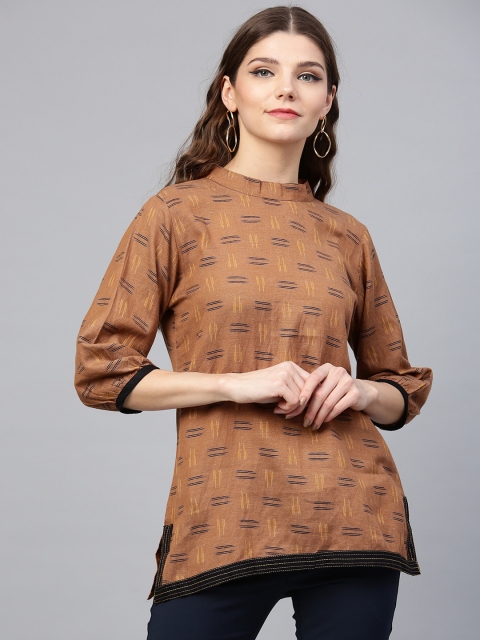 

Shree Women Brown & Black Printed Tunic