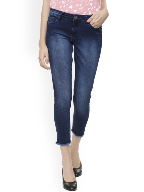 

People Women Blue Slim Fit Mid-Rise Clean Look Stretchable Jeans