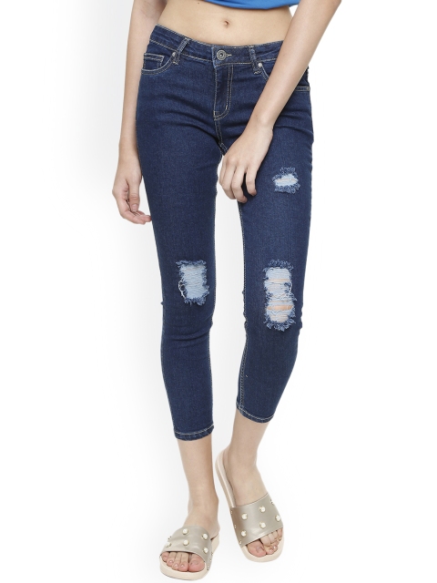 

People Women Blue Slim Fit Mid-Rise Clean Look Jeans