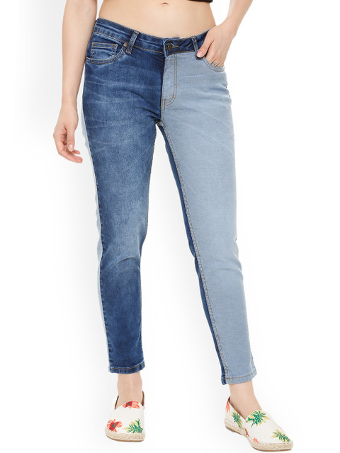 

People Women Blue Regular Fit Mid-Rise Clean Look Stretchable Jeans